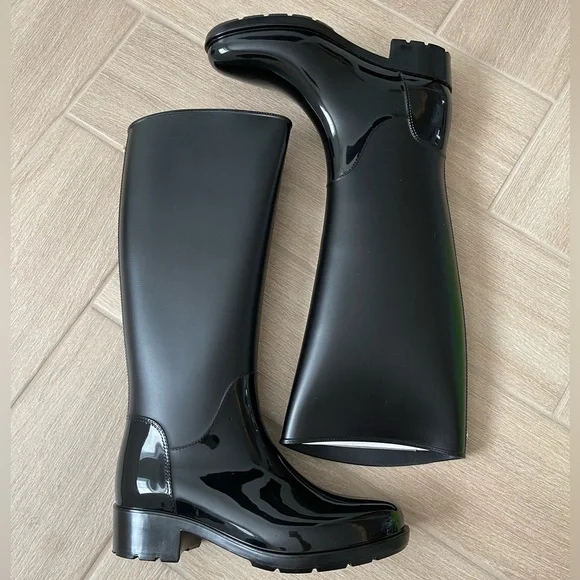 NWOT Sam Edelman Sydney Rain Boots Black - 7 - Picture 1 of 6